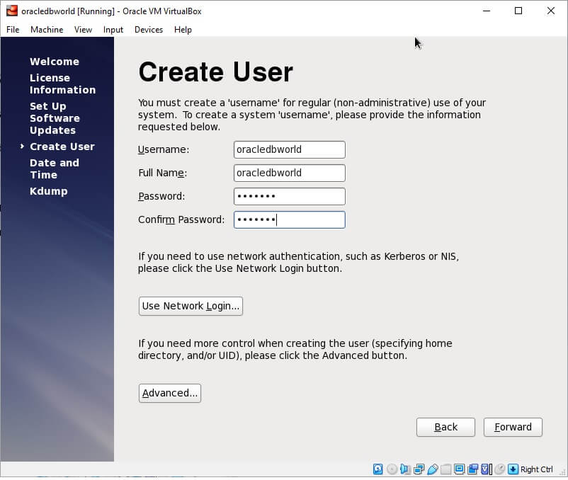 Specify users. RHEL 6.0. Create a username.